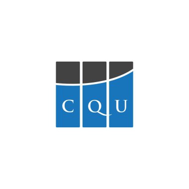Siyah arka planda CQU harf logosu tasarımı. CQU yaratıcı harf logosu konsepti. CQU harf tasarımı.