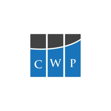 Siyah arka planda CWP harf logosu tasarımı. CWP yaratıcı harflerin baş harfleri logo kavramı. CWP harf tasarımı.