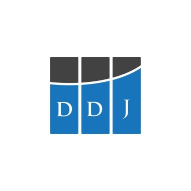 Beyaz arka planda DJ harf logosu tasarımı. DJ yaratıcı harflerin baş harfleri logo konsepti. DDJ harf tasarımı.