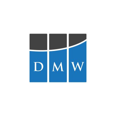 Beyaz arka planda DMW harf logosu tasarımı. DMW yaratıcı harflerin baş harfleri logo kavramı. DMW harf tasarımı.