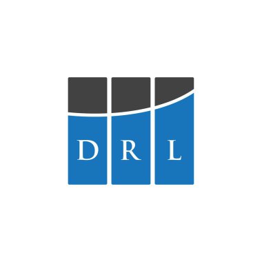 Beyaz arkaplanda DRL harf logosu tasarımı. DRL yaratıcı harflerin baş harfleri logo kavramı. DRL harf tasarımı.