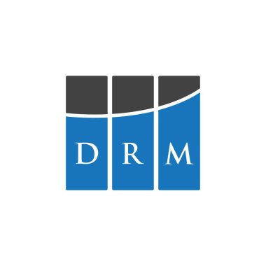 Beyaz arkaplanda DRM harf logosu tasarımı. DRM yaratıcı harflerin baş harfleri logo kavramı. DRM harf tasarımı.