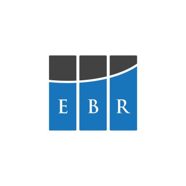 Beyaz arka planda EBR harf logosu tasarımı. EBR yaratıcı harflerin baş harfleri logo kavramı. EBR harf tasarımı.