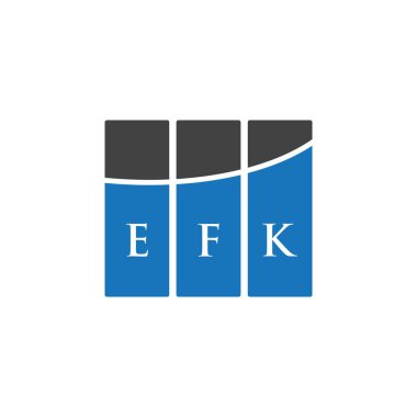 Beyaz arkaplanda EFK harf logosu tasarımı. EFK yaratıcı harflerin baş harfleri logo kavramı. EFK harf tasarımı.