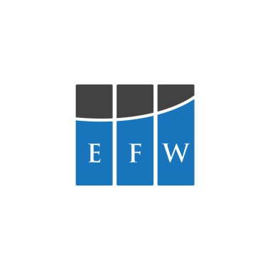 Beyaz arka planda EFW harf logosu tasarımı. EFW yaratıcı harflerin baş harfleri logo kavramı. EFW harf tasarımı.