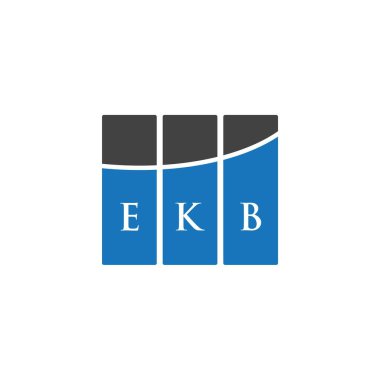 Beyaz arka planda EKB harf logosu tasarımı. EKB yaratıcı harflerin baş harfleri logo kavramı. EKB harf tasarımı.