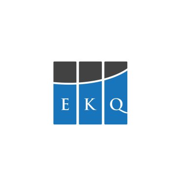 Beyaz arka planda EKQ harfi logosu tasarımı. EKQ yaratıcı harf logosu konsepti. EKQ harf tasarımı.