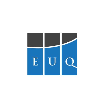 EUQ 'nin beyaz arka planda harf logosu tasarımı. EUQ yaratıcı harflerin baş harfleri logo kavramı. EUQ harf tasarımı.