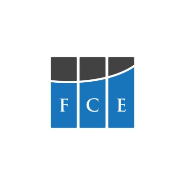 Beyaz arka planda FCE harf logosu tasarımı. FCE yaratıcı harflerin baş harfleri logo kavramı. FCE harf tasarımı.