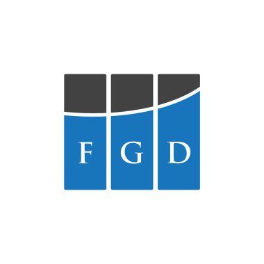 Beyaz arka planda FGD harf logosu tasarımı. FGD yaratıcı harflerin baş harfleri logo kavramı. FGD harf tasarımı.