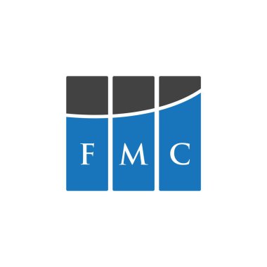 Beyaz arka planda FMC harf logosu tasarımı. FMC yaratıcı harflerin baş harfleri logo kavramı. FMC harf tasarımı.