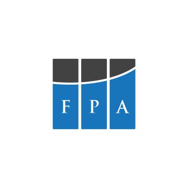 Beyaz arka planda FPA harf logosu tasarımı. FPA yaratıcı harfler logosu konsepti. FPA harf tasarımı.