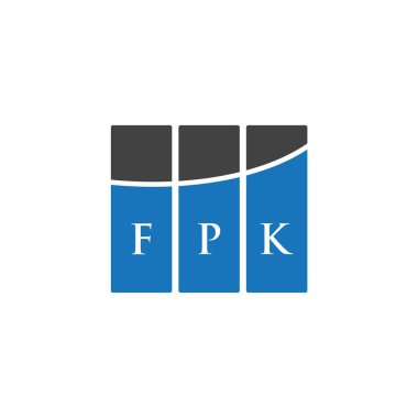 Beyaz arka planda FPK harf logosu tasarımı. FPK yaratıcı harflerin baş harfleri logo kavramı. FPK harf tasarımı.