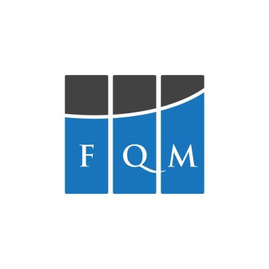 Beyaz arkaplanda FQM harf logosu tasarımı. FQM yaratıcı harflerin baş harfleri logo kavramı. FQM harf tasarımı.