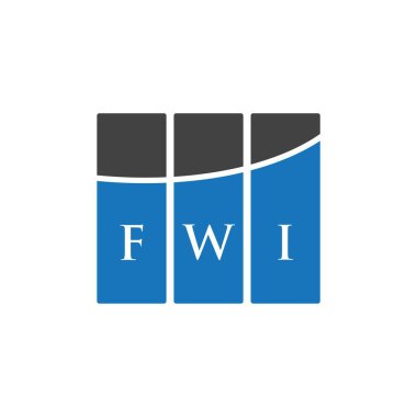 Beyaz arka planda FWI harfli logo tasarımı. FWI yaratıcı harflerin baş harfleri logo kavramı. FWI harf tasarımı.