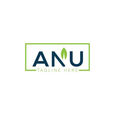 Beyaz arkaplanda ANU harf logosu tasarımı. ANU yaratıcı harflerin baş harfleri logo kavramı. ANU harf tasarımı.