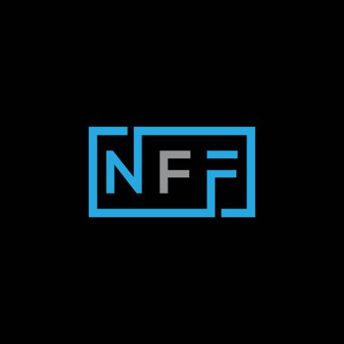 Beyaz arkaplanda NFF harf logosu tasarımı. NFF yaratıcı harflerin baş harfleri logo kavramı. NFF harf tasarımı.