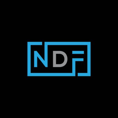 Beyaz arka planda NDF harf logosu tasarımı. NDF yaratıcı harflerin baş harfleri logo kavramı. NDF harf tasarımı. NDF harfi logo tasarımı. NDF yaratıcı harflerin baş harfleri logo kavramı. NDF harf tasarımı. NDF 'nin Beyaz Geri Grou üzerine logo tasarımı.