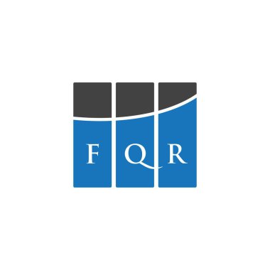 Beyaz arka planda FQR harf logosu tasarımı. FQR yaratıcı harflerin baş harfleri logo kavramı. FQR harf tasarımı.