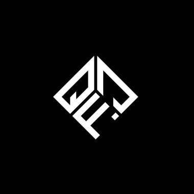 QFJ harf logo tasarımı siyah arka planda. QFJ yaratıcı harflerin baş harfleri logo kavramı. QFJ harf tasarımı.