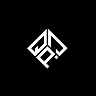 QPJ harfi logo tasarımı siyah arkaplan üzerine. QPJ yaratıcı harflerin baş harfleri logo kavramı. QPJ harf tasarımı.