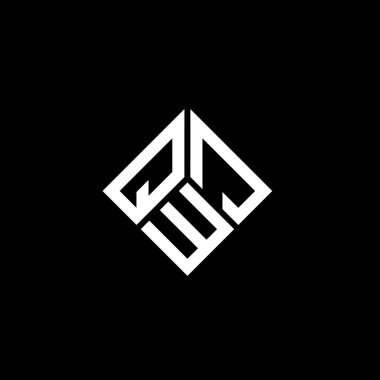 QWJ harfi logo tasarımı siyah arkaplan üzerine. QWJ yaratıcı harflerin baş harfleri logo kavramı. QWJ harf tasarımı.