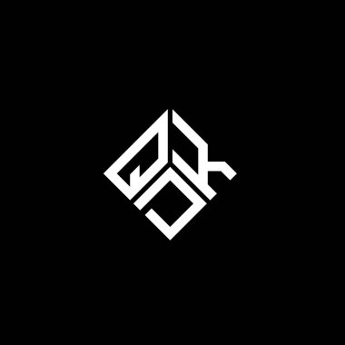 QDK harf logo tasarımı siyah arkaplan üzerine. QDK yaratıcı harflerin baş harfleri logo kavramı. QDK harf tasarımı.