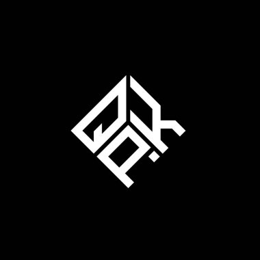 QPK harf logo tasarımı siyah arkaplan üzerine. QPK yaratıcı harflerin baş harfleri logo kavramı. QPK harf tasarımı.