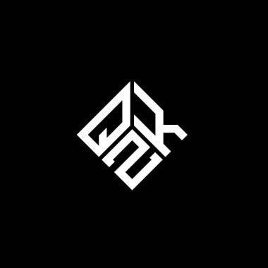 Siyah arkaplanda QZK harf logosu tasarımı. QZK yaratıcı harflerin baş harfleri logo kavramı. QZK harf tasarımı.