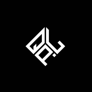 Siyah arkaplanda QPL harf logosu tasarımı. QPL yaratıcı harflerin baş harfleri logo kavramı. QPL harf tasarımı.