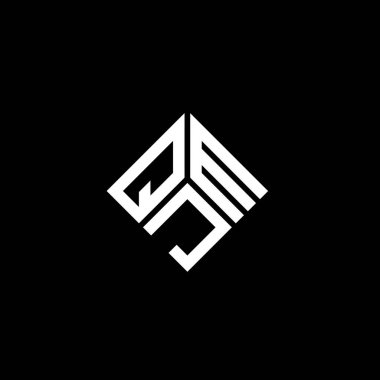 QJM harf logo tasarımı siyah arkaplan üzerine. QJM yaratıcı harflerin baş harfleri logo kavramı. QJM harf tasarımı.