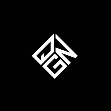 Siyah arkaplanda QGN harf logosu tasarımı. QGN yaratıcı harflerin baş harfleri logo kavramı. QGN harf tasarımı.