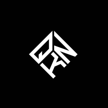 Siyah arkaplanda QKN harf logosu tasarımı. QKN yaratıcı harflerin baş harfleri logo kavramı. QKN harf tasarımı.