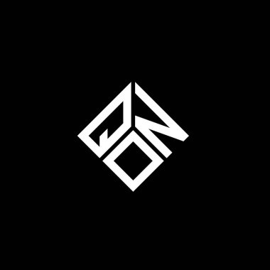 Siyah arkaplanda QON harf logosu tasarımı. QON yaratıcı harflerin baş harfleri logo kavramı. QON harf tasarımı.