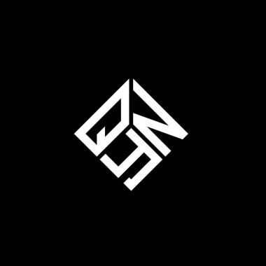 QYN harf logo tasarımı siyah arkaplan üzerine. QYN yaratıcı harflerin baş harfleri logo kavramı. QYN harf tasarımı.