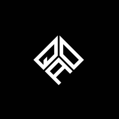 Siyah arkaplanda QAO harfi logo tasarımı. QAO yaratıcı harflerin baş harfleri logo kavramı. QAO harf tasarımı.