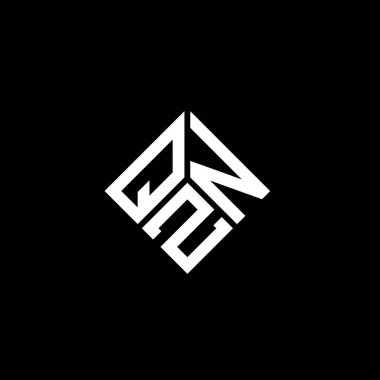 Siyah arkaplanda QZN harf logosu tasarımı. QZN yaratıcı harflerin baş harfleri logo kavramı. QZN harf tasarımı.