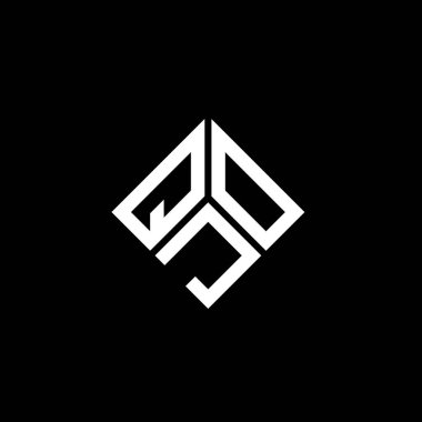 QJO harf logo tasarımı siyah arka planda. QJO yaratıcı harflerin baş harfleri logo kavramı. QJO harf tasarımı.