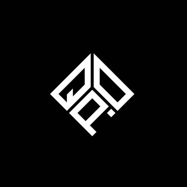 QPO harfi logo tasarımı siyah arka planda. QPO yaratıcı harflerin baş harfleri logo kavramı. QPO harf tasarımı.