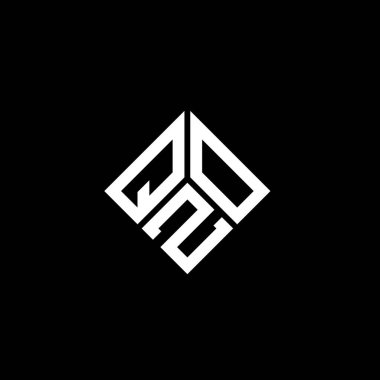 Siyah arkaplanda QZO harfi logo tasarımı. QZO yaratıcı harf logosu konsepti. QZO harf tasarımı.