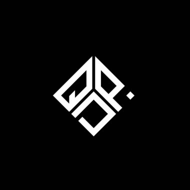 Siyah arkaplanda QDP harf logosu tasarımı. QDP yaratıcı harflerin baş harfleri logo kavramı. QDP harf tasarımı.
