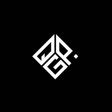 QGP harfi logo tasarımı siyah arkaplan üzerine. QGP yaratıcı harflerin baş harfleri logo kavramı. QGP harf tasarımı.