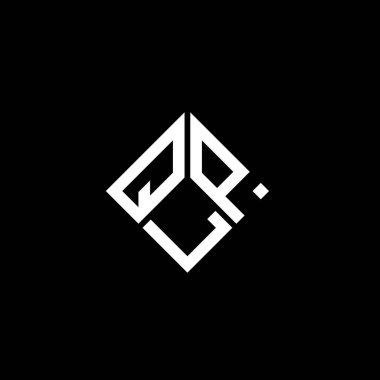 QLP harfi logo tasarımı siyah arkaplan üzerine. QLP yaratıcı harflerin baş harfleri logo kavramı. QLP harf tasarımı.