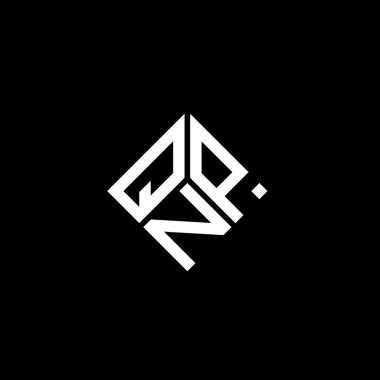 QNP harfi logo tasarımı siyah arkaplan üzerine. QNP yaratıcı harflerin baş harfleri logo kavramı. QNP harf tasarımı.