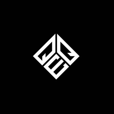 Siyah arka planda QEQ harfi logo tasarımı. QEQ yaratıcı harflerin baş harfleri logo kavramı. QEQ harf tasarımı.
