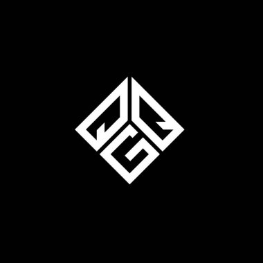QGQ harfi logo tasarımı siyah arkaplan üzerine. QGQ yaratıcı harflerin baş harfleri logo kavramı. QGQ harf tasarımı.