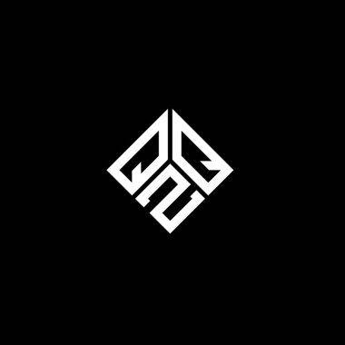QZQ harfi logo tasarımı siyah arkaplan üzerine. QZQ yaratıcı harflerin baş harfleri logo kavramı. QZQ harf tasarımı.