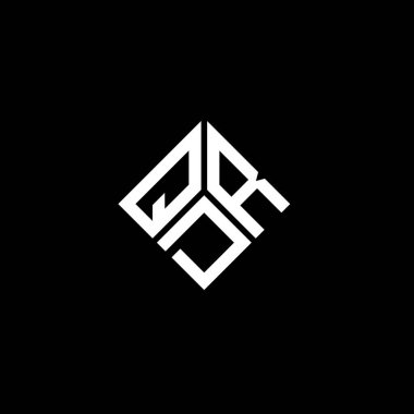 Siyah arka planda QDR harfi logo tasarımı. QDR yaratıcı harflerin baş harfleri logo kavramı. QDR harf tasarımı.