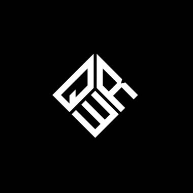 Siyah arka planda QWR harf logosu tasarımı. QWR yaratıcı harflerin baş harfleri logo kavramı. QWR harf tasarımı.