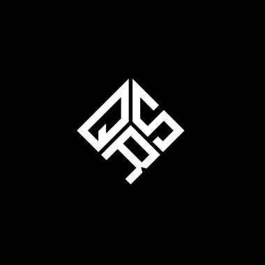 QRS harfi logo tasarımı siyah arkaplan üzerine. QRS yaratıcı harflerin baş harfleri logo kavramı. QRS harf tasarımı.